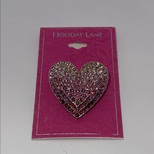 Pink‎ Heart Holiday Lane Brooch Pin